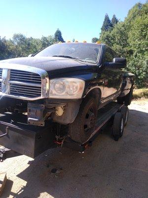 Zech towing Dodge Ram 3500 dually.