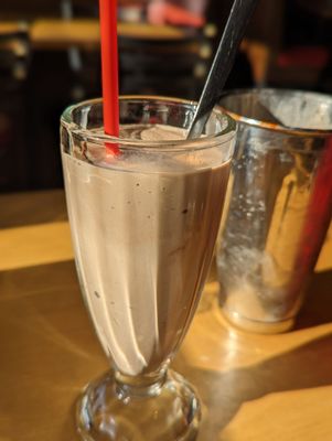 Chocolate malt...you get this glass full plus one more in the silver mixing cup as a Half order!