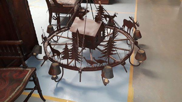 Huge Wagon Wheel/Iron Chandelier