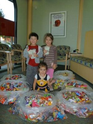 Our Annual Halloween Candy Buy Back, see how much candy we got off the streets, every year is gets larger.