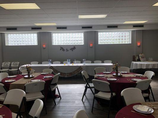 Newly remodeled banquet room