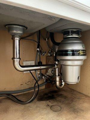 Installed new plumbing under kitchen sink