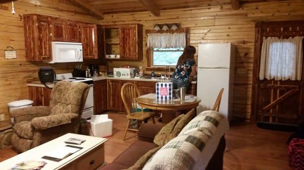 Interior view of Ozark Dance cabin at Lazy Daze.