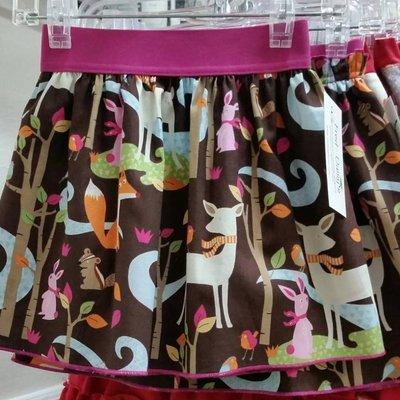 "Oh deer!" Fun whimsical skirt at Fred and Daisy's Sizes; 2T through 11/12
 Made to order for the fall/winter season