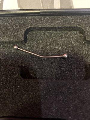 Industrial bar 16g bent while trying to remove ball never in my 10 years of wearing industrials has this happened