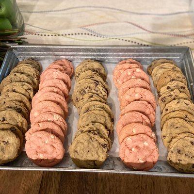 Let's give your guests some options! Chocolate chip or Strawberry with white chips are a great combo!