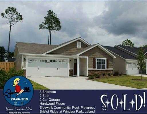 SOLD!  Bristol Ridge at Windsor Park in Leland, NC #firsttimebuyer #LoveYourView