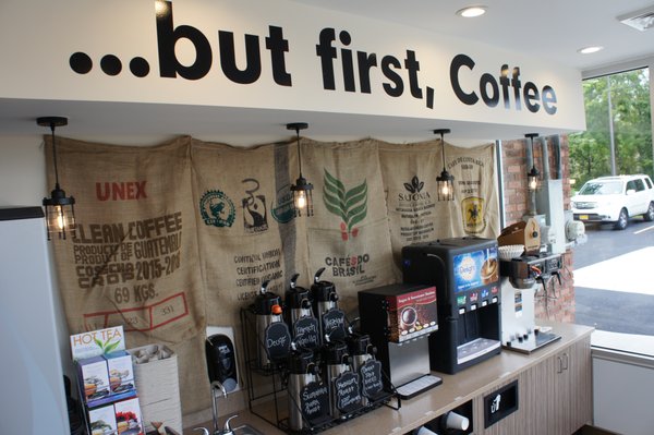 Fresh ground, fresh brewed. Bean to cup coffee all day.