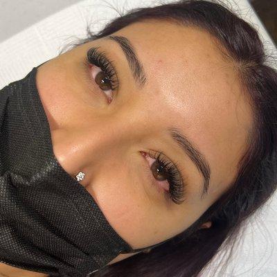 Natural wispy eyelash extensions by Lily Guel at Diosa Artistry