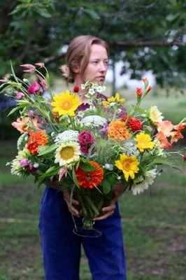 Locally grown flowers for delivery.  Summer on the farm-- July/August