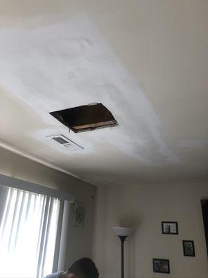 Living room ceiling hole