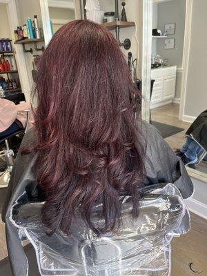 Foils with ombré ends darker purple