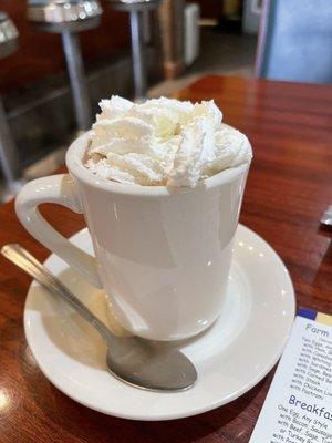 Hot Chocolate with Whipped Cream They didn't have much selection for drinks. Nothing more than coffee, soda, or this.