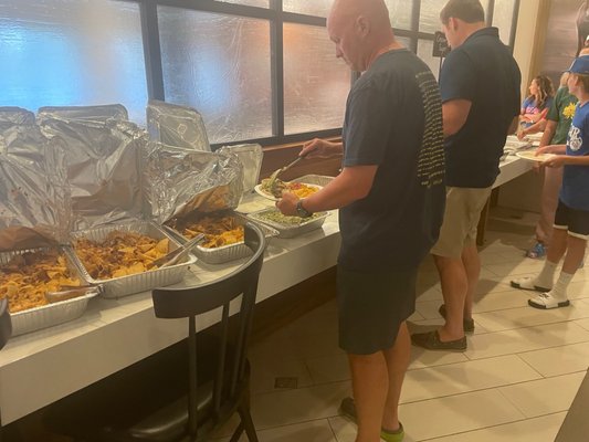 We set the trays up like a buffet, everyone came back for second plates, and there was STILL plenty of food left over!