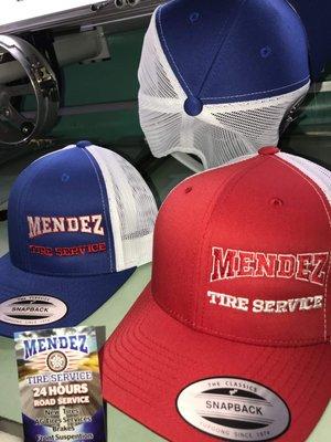 Business card and hats for Mendez Tire Service