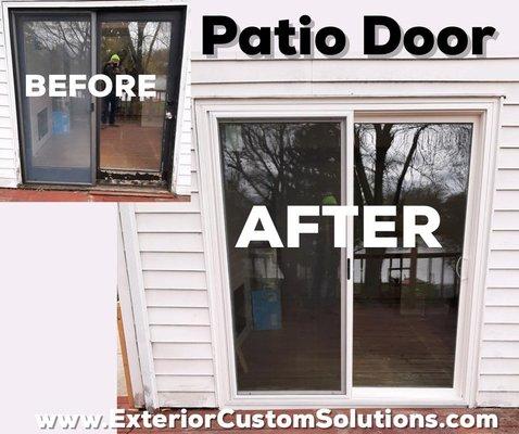 Great BEFORE & AFTER for this patio door.