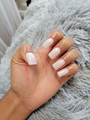 My beautiful classy white E file manicure nails!