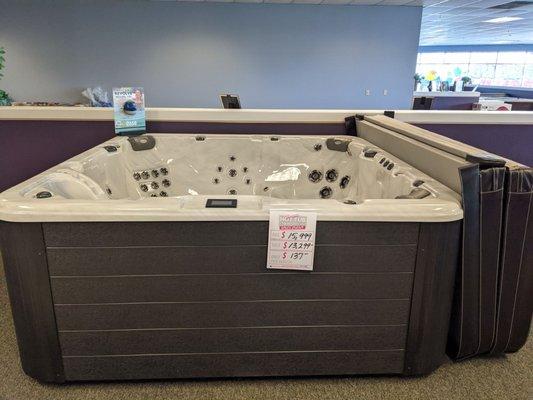 One of many available hot tubs