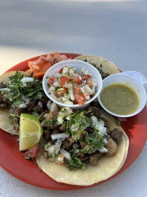 #2 beef tacos + pico de gallo