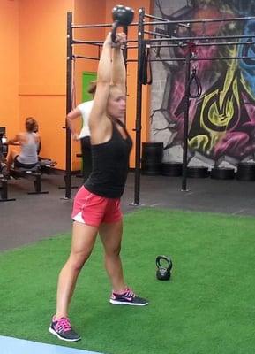 Kettle bell swings at Ultimate Fit Zone's cross training boot camp