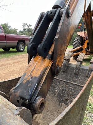 Replaced Backhoe Bushings, ready for the new pins!