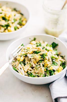 Roasted Chicken & Charred Corn Orzo Pasta