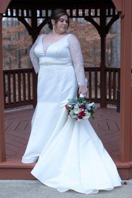 Fashion Designer Maliah altered this weeding gown