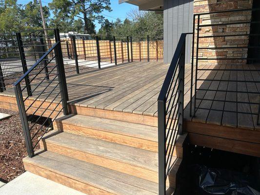 Beautiful Decking work with Iron railing to add a final look to this beautiful home