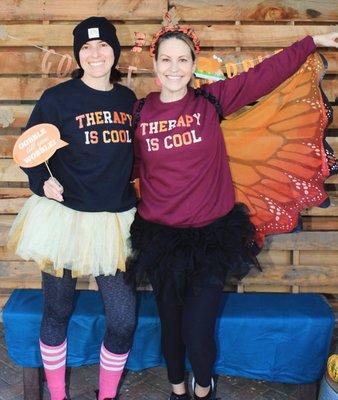 Owner, Tara Baker MFT, and Clinical Supervisor, Nicole Desamparo, MFT spreading the message... Yes, THERAPY IS COOL!