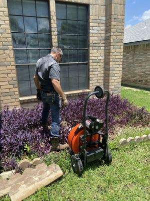 Clearing a sewer line