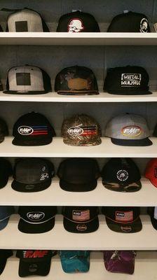 Wide variety of flexfit and snapback hats.