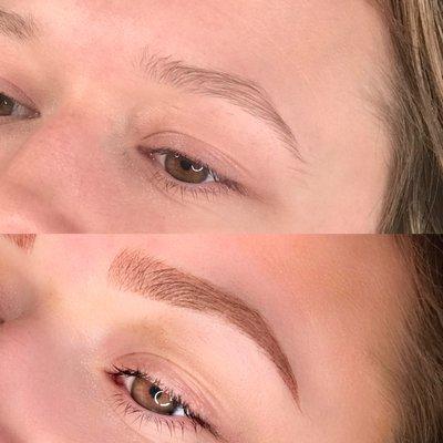 Before and after Combo Brows