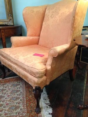 Mother/daughter wingchair as-found at antique dealer's in West Bottoms.