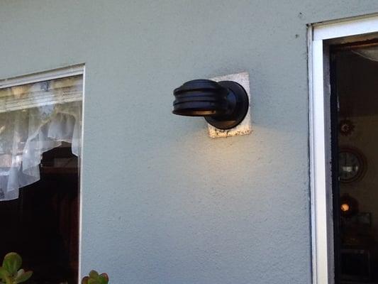 Exterior light fixture installation in Foster City