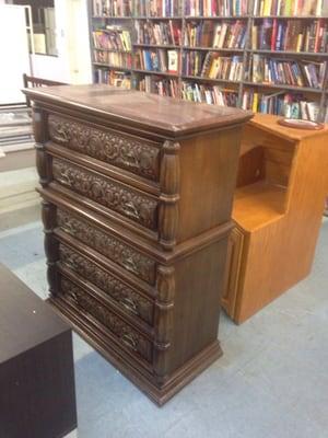 Nice chest of drawers. Don't know the price because nothing is tagged.