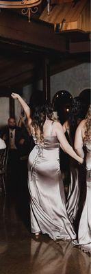 The back of the dress on the wedding day