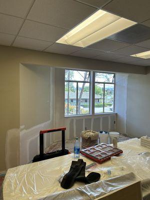 Office space painting and drywall