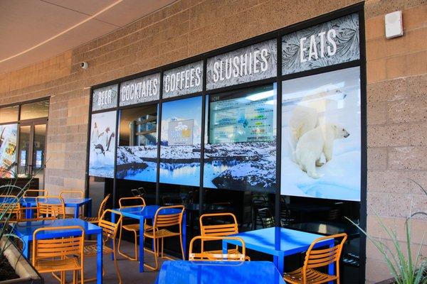 Polar Play Ice Bar window wrap at OdySea in the Desert.