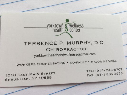 Business Card with new address and contact info (April 2019)