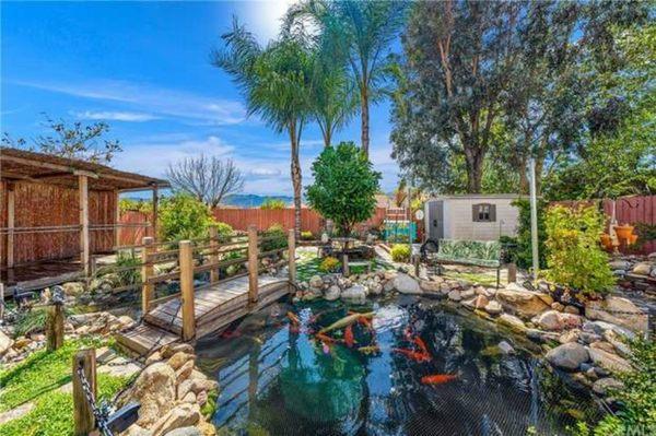 Back Yard, Koi Fish Pond in Lake Elsinore CA