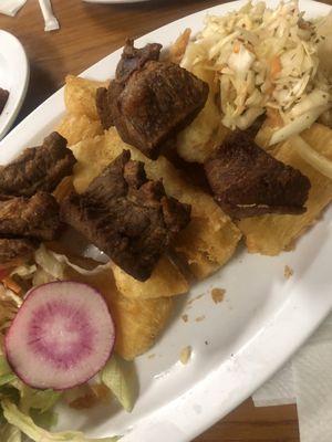 Yuca Frita con Chicharron