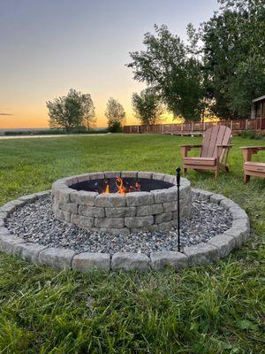 Sunset at the fire pit