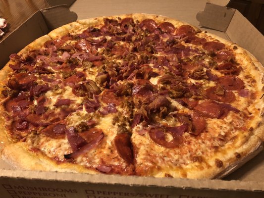 Meat lovers pizza