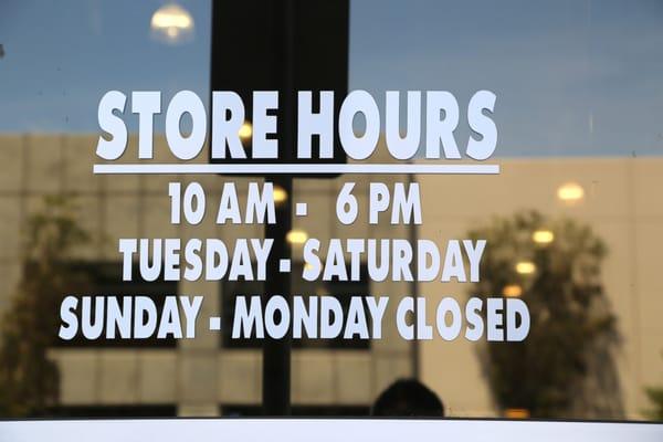 Store Hours