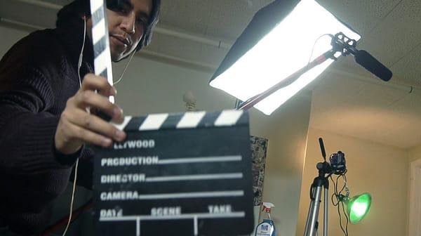 Production of the last scene for the pilot episode of the roommate project