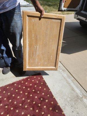 Removed latex paint from cabinet doors