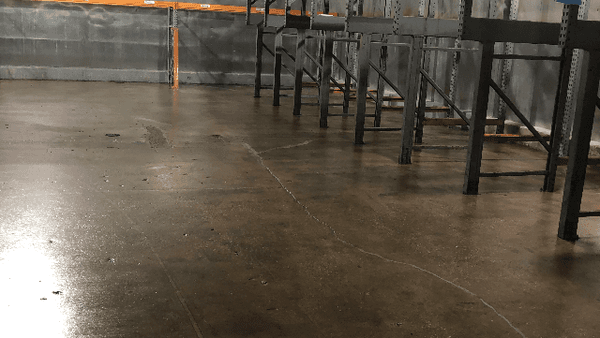 -After floor scrub at a warehouse