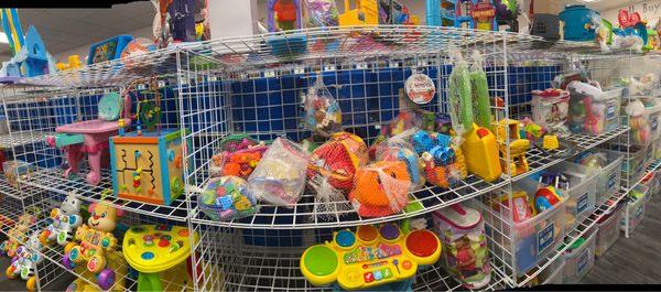 Selection of toys in the infant section.