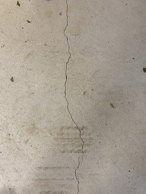 This is a random crack that is 24 foot long. Not a stress relief seam