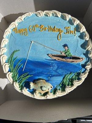 Fishing birthday cake